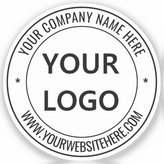 Custom Business Logo en Text Sticker Sjabloon (Voorkant)