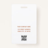 Custom Business Logo Gold Barcode Employee Badge (Achterkant)