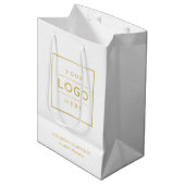 Custom Business Logo Gold-merk Medium Cadeauzakje (Voorkant Gekanteld)