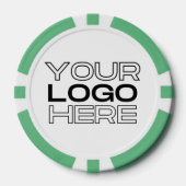 Custom Business Logo Green 25 Value Game Poker Chips (Voorkant)