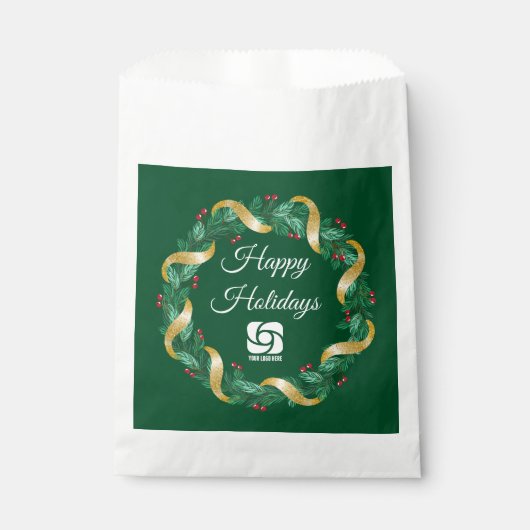 Custom Business Logo Green krans feestdag Bedankzakje (Voorkant)