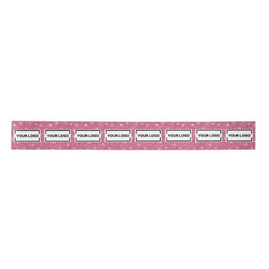 Custom Business Logo Hot roze Sparkle Lint (Voorkant)