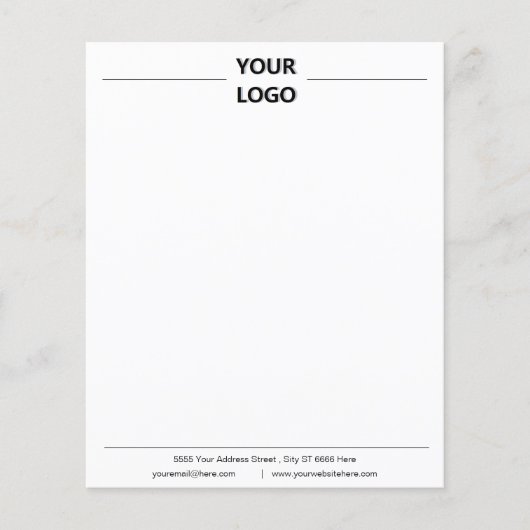 Custom Business Logo Info Papier Gepersonaliseerd (Voorkant)