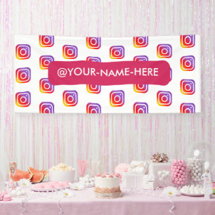 Custom Business logo Instagram Achtergrond Eenvoud Spandoek