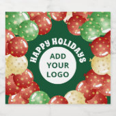 Custom Business Logo Kerstballonnen Groen Sparkling Wijnetiket (Enkel label)