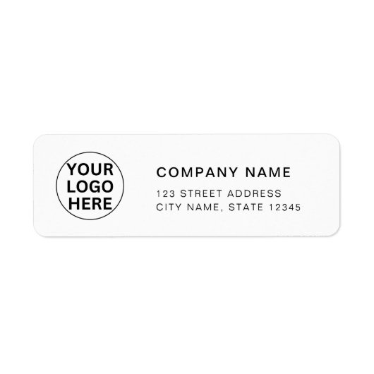 Custom Business Logo L Classic Zwart & Wit Merk Etiket (Voorkant)