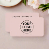 Custom Business Logo L Simple Clean Blush Pink Visitekaartje