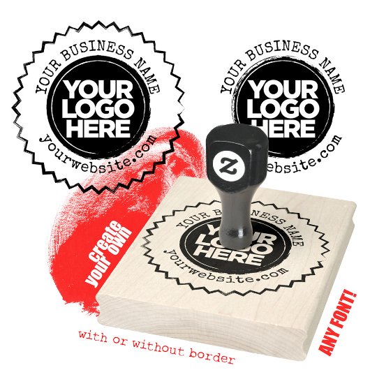 Custom Business Logo Large Rustic Rubberstempel