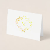 Custom Business Logo Laurel Krans Monogram Folie Kaarten (Voorkant)