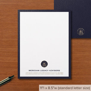 Custom Business Logo Letterhead met Navy Lijst Briefhoofd