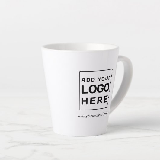 Custom Business Logo Merk Website Custom Latte Mok (Rechterhoek)