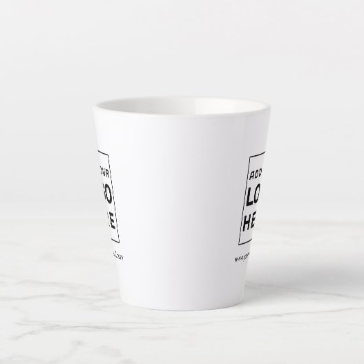 Custom Business Logo Merk Website Custom Latte Mok (Voorkant)