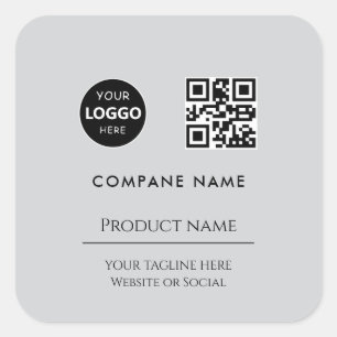 custom business logo Modern minimaal Zwart Vierkante Sticker