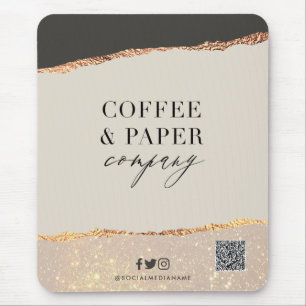 Custom Business Logo Muismat Black Cream Gold