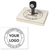Custom Business Logo Naam Info Ronde Rubber Stempe Rubberstempel (Gestempeld)
