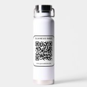 Custom Business Logo Naam URL QR Code Elegant Waterfles (Achterkant)