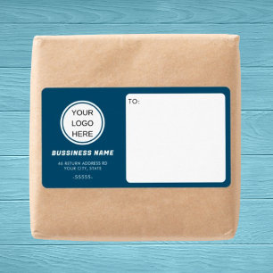 Custom Business Logo Navy Blue Verzending Product Etiket