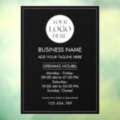 Custom Business Logo Opening Hour Modern Simple Raamsticker (Vel 3)