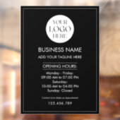 Custom Business Logo Opening Hour Modern Simple Raamsticker (Vel 2)