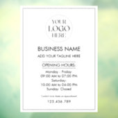 Custom Business Logo Opening Hour Modern Simple Raamsticker (Vel 3)