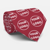 Custom Business Logo Pattern op Bourgogne Stropdas (Opgerold)