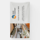 Custom Business Logo Photo Grey Spandoek (Verticaal)