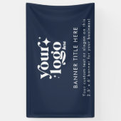 Custom Business Logo Professionele Moderne Marine Spandoek (Verticaal)