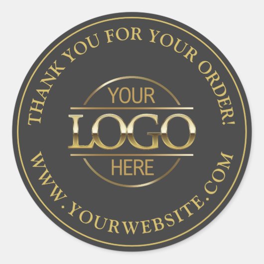 Custom Business Logo Promotionele Navy Grijs en Go Ronde Sticker (Voorkant)