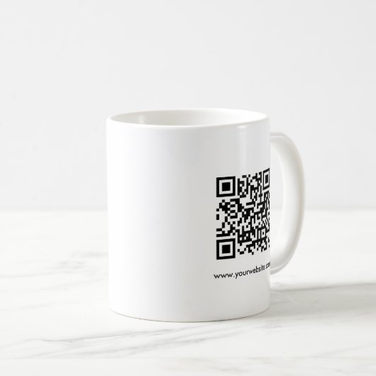 Custom Business Logo QR Code Scan Me Sjabloon Koffiemok (Voorkant rechts)