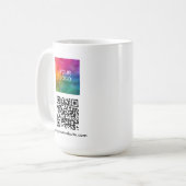 Custom Business Logo QR Code Scan Me Website Wit Koffiemok (Voorkant links)