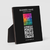 Custom Business Logo QR Code Sjabloon Square Fotoplaat (Voorkant)