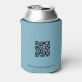 Custom Business logo QR code website blauw Blikjeskoeler (Blikje Achterkant)