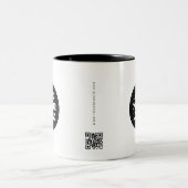 Custom Business logo QR code website Tweekleurige Koffiemok (Center)
