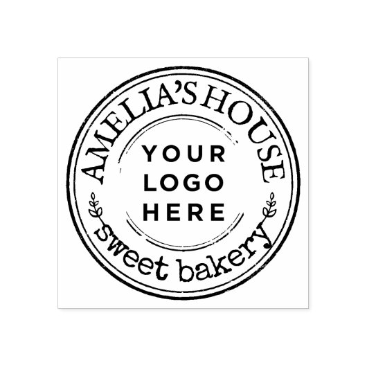 Custom Business Logo Ronde Rustiek Rubberstempel (Afrduk)