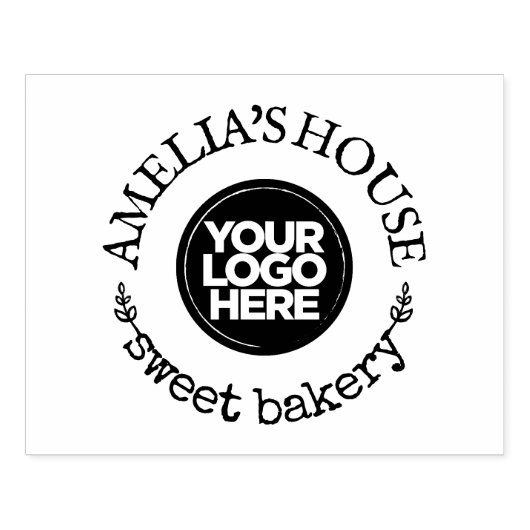 Custom Business Logo Rustic Large Rubberstempel (Afrduk)