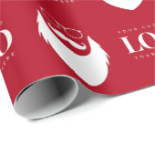 Custom Business Logo Santa Claus Pattern Corporate Cadeaupapier (Rol Hoek)