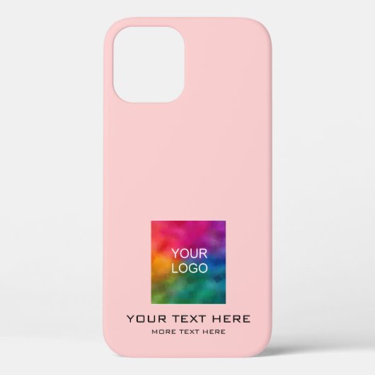 Custom Business Logo Sjabloon Elegant Roze Peach Case-Mate iPhone Case (Achterkant)