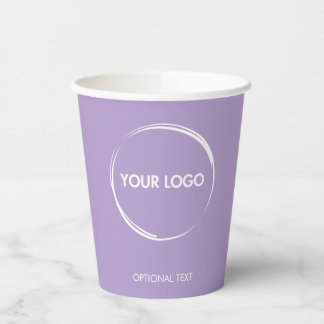 Custom Business Logo Sjabloon Lavendel Lila Papieren Bekers