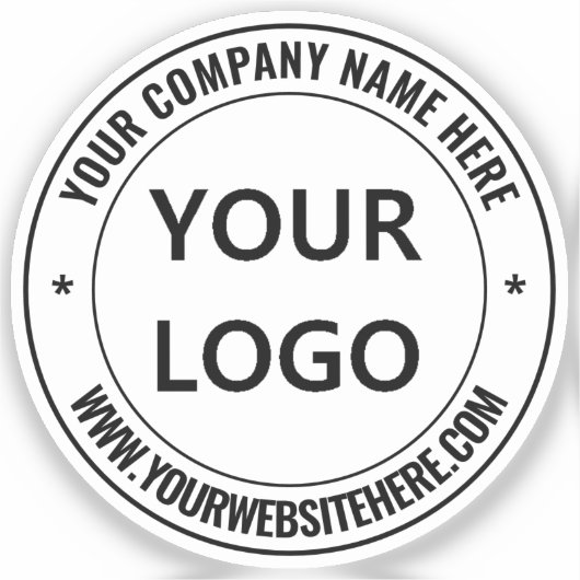 Custom Business Logo Tekst Bedrijf Stempel Sticker (Voorkant)