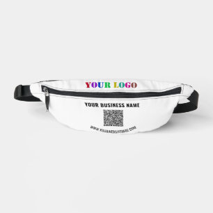 Custom Business Logo Tekst en QR Code Fanny Pack Heuptasje