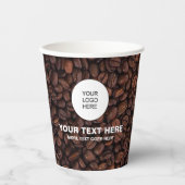 Custom Business Logo Tekst Marketing Koffiebonen Papieren Bekers (Voorkant)