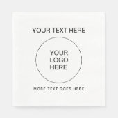 Custom Business Logo Tekst Wit Standaard Luncheon Servet (Voorkant)