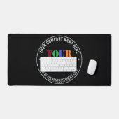 Custom Business Logo Text Branded Desk Mat Example (Clavier et souris)