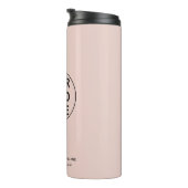 Custom Business Logo & Text L Blush Pink Branded Thermosbeker (Geroteerd rechts)
