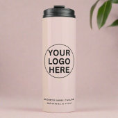 Custom Business Logo & Text L Blush Pink Branded Thermosbeker