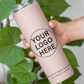 Custom Business Logo & Text L Blush Pink Branded Thermosbeker