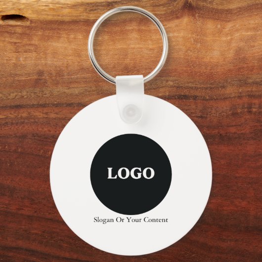 Custom Business Logo – Uw Logo &Slogan toevoegen Sleutelhanger (Voorkant)