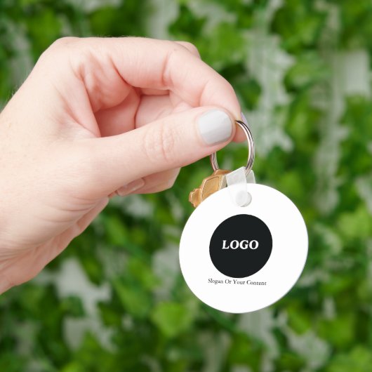 Custom Business Logo – Uw Logo &Slogan toevoegen Sleutelhanger (Hand)