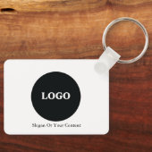 Custom Business Logo – Uw Logo &Slogan toevoegen Sleutelhanger (Voorkant)