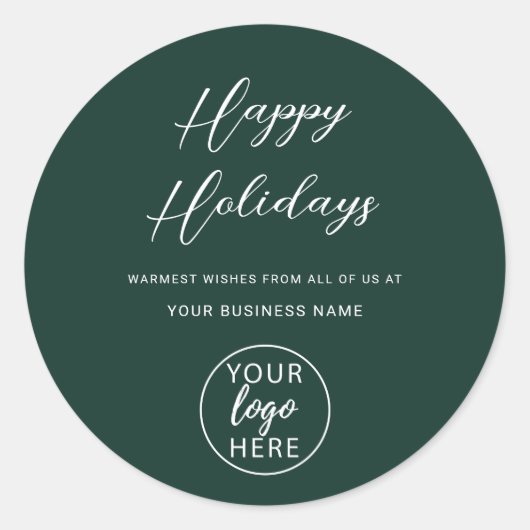Custom Business Logo Vakantie Groeten Ronde Sticker (Voorkant)